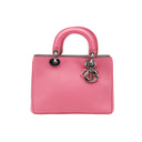 DIOR – Mini Diorissimo – Pink grained leather – Silver hardware